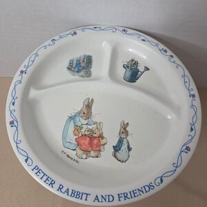 Vintage Peter Rabbit and Friends Divided Plate‎ Child's Mealtime Fun